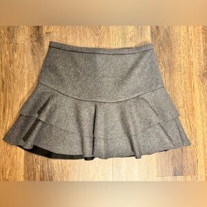 J.Crew Mini Skirt Ruffle Layered Wool Blend Double Fabric Heavyweight Size‎ 10
